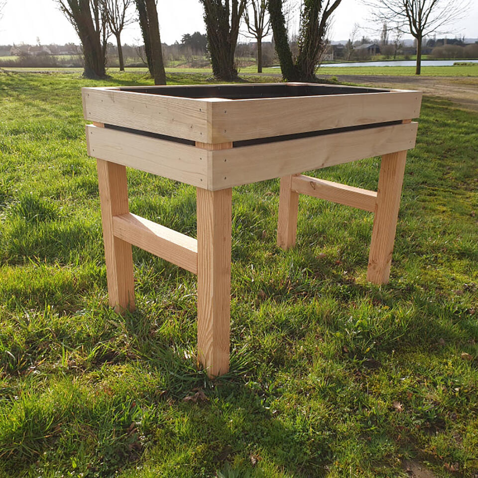jardinière bois sur pied